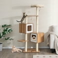 thumbnail image 3 of Costway 64.5" Multi-layer Wooden Cat Tree Indoor Tower Activity Play Center Cat House, 3 of 10