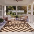 thumbnail image 3 of Safavieh Courtyard Bailey Chevron Indoor/Outdoor Area Rug, Dark Brown, 6'7" x 6'7" Square, 3 of 10