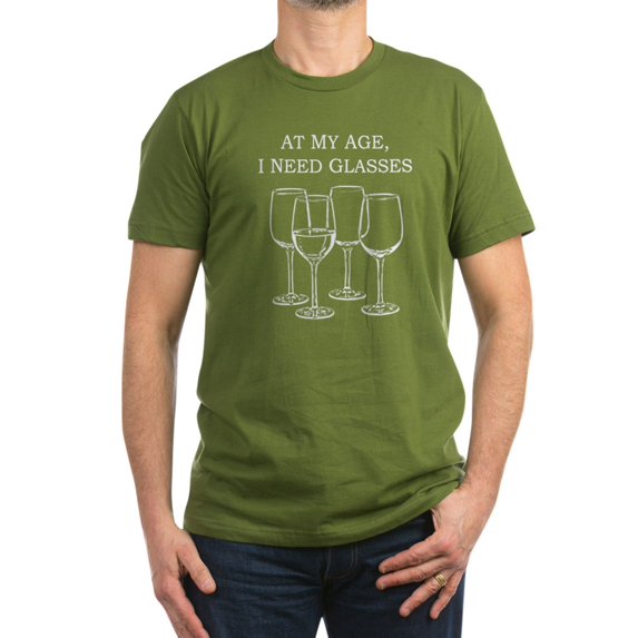 CafePress - At My Age I Need Glasses Men's Fitted T Shirt (Dar - Men's Fitted T-Shirt