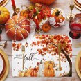 thumbnail image 3 of Happy Fall Placemats Set of 2, Maple Tree Orange Pumpkins Thanksgiving Washable Wipeable Table Mats for Dining Tables, Indoor Outdoor Kitchen Place Mats for Holiday Party Table Decor, 3 of 9