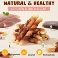 thumbnail image 4 of ASMPET Rawhide Free Dog Treats Chicken Jerky & Duck Wrap Cod Sticks, Healthy Treats for Dogs, Soft Chewy Healthy Natural Treats, 15pcs, 11oz, 4 of 9