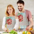 thumbnail image 3 of Pioneer Flower Floral Print Pattern Apron-Garden Aprons for Women with Pockets-Cotton Linen Waterproof Kitchen Cooking Gardening Aprons Adjustable for Kitchen,Cooking,BBQ and Salon 33x27 Inch, 3 of 7