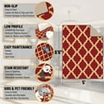 thumbnail image 3 of Ottomanson Trellis Area Rug 5' x 6'6" - Non Slip Low Pile Carpet, Red, 3 of 8