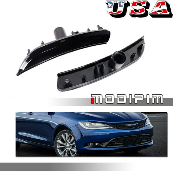Suitable for 2015, 2016, and 2017 Chrysler 200 smoked side marker signal light housing kit-