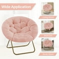 thumbnail image 6 of Beddle Saucer Chair for Adults Faux Fur Folding Bedroom Chairs,Pink, 6 of 8