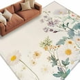 thumbnail image 3 of Watercolor Flowers Beige 5x8 Area Rugs, Spring Summer Retro Botanical Non-Skid Rubber Backing Large Rectangle Rugs - Living Room Bedroom Home Office, Indoor Floor Mat Carpets Washable Rug, 3 of 9