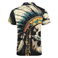 thumbnail image 5 of Indian Devil Skull Men Zipper T-shirt Summer Casual Short Sleeve T-shirt Top, 5 of 7
