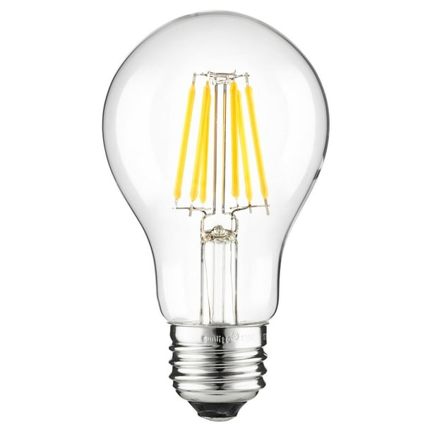 Sunlite 81108 LED Filament A19 Standard 5W Clear Dimmable Light Bulb