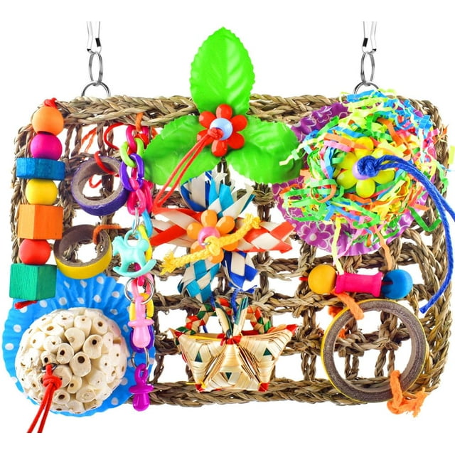 Alfombra para trepar pájaros KATUMO Parrot Toys con kit de juguetes colgantes, 1 unidad