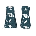 thumbnail image 3 of PAYOHTO Women's Sleeveless Dress Planets, Rockets And Stars Summer Dress Casual Floral Print Round Neck A Line Beach Short Sundress​ with Pockets​, 3 of 8
