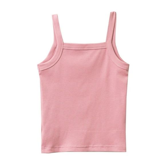 Sunnyoo Big Girls Ribbed Knit Camisoles Solid Spaghetti Strap Camisole Sleeveless Top