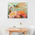 thumbnail image 3 of COMIO DuoBaorom  Dragonfly Canvas Wall Art Abstract Pink Lotus Floral Insect Painting Artwork for Bedroom Bathroom Home Decor Ready to Hang, 3 of 5