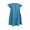 Blue, variant on Ladies Temperament Loose Mid-length Dress, Summer Women Leisure Style Solid Color Round Collar Fly Sleeve Ruched Skirt