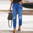 thumbnail image 2 of Henpk New Arrivals 2024 Now Trending 2024 Jeans For Women High Rise Leggings For Women Plus Size Clearance Gradient Color Ripped Plus Size Trousers Blue XXL, 2 of 7