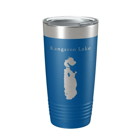 

Kangaroo Lake Map Tumbler Travel Mug Insulated Laser Engraved Coffee Cup Wisconsin 20 oz Royal Blue