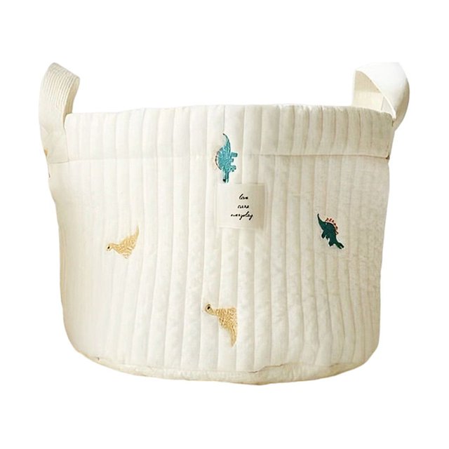 Baohd Cotton Storage Bag Cute Cartoon Embroidery Replacement Baby Diaper Toy Newborn Storage Bucket Pouch Pocket Organizer Type 4 Small 1Set