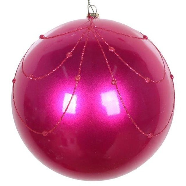 Vickerman MT194770D Rideau Pailleté Fuchsia 6 Pouces - 3 par Sac