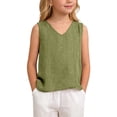 thumbnail image 2 of shoper Girls Tank Tops Size 10-12 Sleeveless Tee Shirt Soft Black Camisole Girls Summer Clothes, 2 of 3