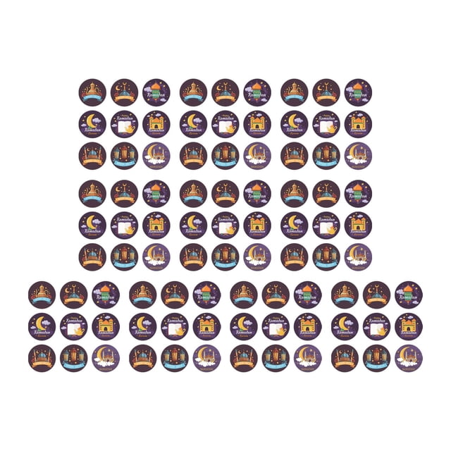 simhoa Autocollants Polyvalents Eid Mubarak Étiquettes Autocollants pour Journal pour Banquet Fête Événements R
