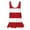 Red, variant on AherBiu Summer Tank Tops for Women Round Neck Striped Sleeveless Casual Loose Ruched Comfy Camisole Tshirts