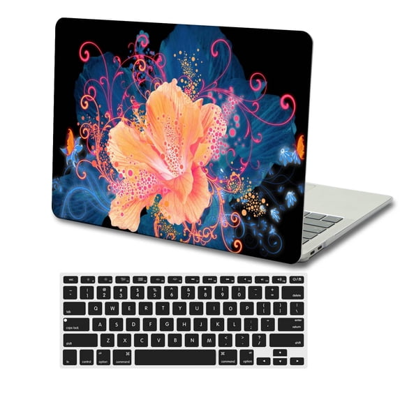 KSK KAISHEK Hard Shell Cover Compatible MacBook Air 13" with No Touch No USB-C + Black Keyboard Cover Model: A1369 & A1466( Flower 65)