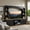 Black, variant on Elegant Arched Entertainment Center Wall Unit with Bookshelf for TVs Up to 70", Farmhouse TV Stand with Storage Cabinets, 91'' Media Console with Adjustable Shelves for Living Room