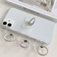 thumbnail image 3 of HEVIRGO Finger Ring Phone Holder 360 Degree Rotatable Strong Adhesiveness Universal Mini Rhinestone Finger Ring Phone Back Sticker Pad Bracket for Outdoor, 3 of 10