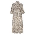 thumbnail image 4 of Qiopertar Robe Longue d'Été Imprimée Col en V Manches Neuf Points Liquidation à Moins de 5$ en Liquidation Offres d'Accès Anticipé, 4 of 6