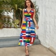 thumbnail image 3 of Flag of Countries Around The World Womens Night Club Maxi Dress V Neck Sleeveless Bohemia Long Dresses, 3 of 9
