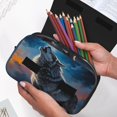 thumbnail image 6 of Sikiie Lonely Night Sky Wolf Print Flip Double-layer Pencil Case, All-purpose Stationery Bag for Study and Office, Zipper Design, Unisex, 6 of 7