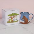 thumbnail image 2 of 15oz Rustic Ceramic Cat Mug - Artisan Pottery Style Coffee Cup with Fish Design - Microwave Dishwasher Safe Gift for Pet Lovers - Blue & Brown, 2 of 13