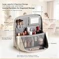 thumbnail image 6 of Stylish Handheld Partitioned Cosmetic Bag with Mirror, Waterproof Standing Makeup Organizer, Large Capacity Travel Toiletry Bag, Portable Desktop & Travel Use, 6 of 6