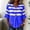 Blue, variant on Wovilon Summer Casual V Neck Striped Blouse for Women, 3/4 Ruffle Sleeve Button Down Front with Pleated Detail, Relaxed Fit Everyday Vacation Outfit