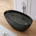 thumbnail image 3 of MEDUNJESS 55" Solid Surface Resin Freestanding Bathtub, Modern Stone Resin Soaking Tubs Freestanding Bathtub, Matte Black, 3 of 11