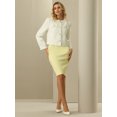 thumbnail image 3 of DARING DIVA Women's Cropped Blazer Button Front in Tweed Fabric M Cream White, 3 of 6