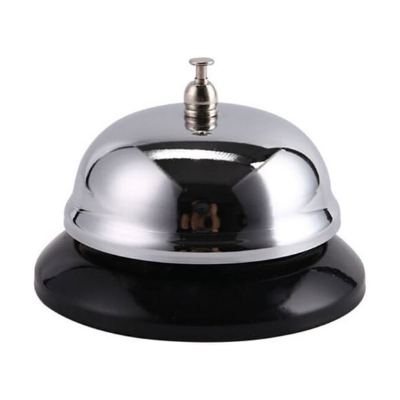 HLONK Classic Stainless Steel Service Bell Restaurant Call Bell Reception Service Bell (Black+Silver)