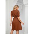 thumbnail image 5 of Purcoar Women's Summer Dress Short Sleeve V-Neck Midi Dress With Pocket, 5 of 8