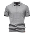 thumbnail image 2 of TAGOLD Mens Summer Short Sleeve Turndown collar Blouse & Shirt Solid Color Casual Top, 2 of 5
