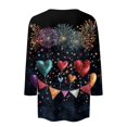 thumbnail image 5 of Ladies Tops And Blouses New Years Outfits Women Casual 3/4 Sleeve Round Neck 2025 New Year Printed Graphic Plus Size Tops Women'S Clothing, 5 of 5