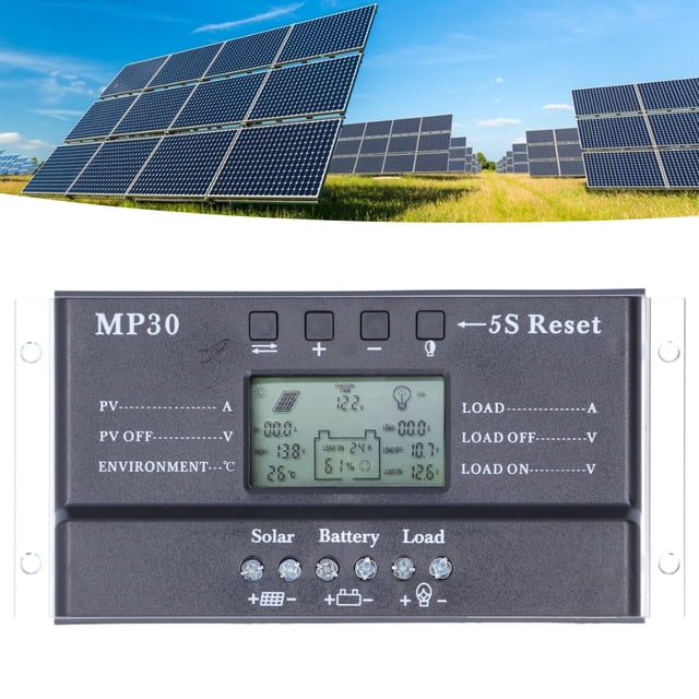 Controlador De Carga, Flora De Pantalla De Pantalla LCD Controlador Solar Controlador Solar Controlador Solar Para Exteriores Para El Hogar