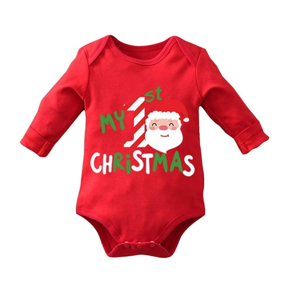 Zshosam Girl Christmas Bodysuits Newborn Baby Boy Girl Fall Winter Clothes Long Sleeve Sweatshirt Romper Cute Infant Size 3 6 Months,(White 3-6 Months)