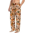 thumbnail image 2 of Daiia Autumn Fox Pumpkin Lazy Men's Sleep Pant with Pockets and Drawstring,Pajama Pants-X-Large, 2 of 9