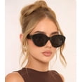 thumbnail image 3 of Gafas de Sol AIEYEZO Tipo Ojo de Gato Sobredimensionadas para Mujer, Montura Negra, 3 of 7