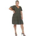 thumbnail image 1 of White Mark Robe à Manches Courtes Col en V pour Femmes Grande Taille, 1 of 6