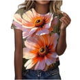 thumbnail image 1 of Camisas de Manga Larga para las Mujeres Suelto Ajuste Impreso Verano Sexy Cuello Redondo Superior, Poliéster Regular, 1 of 5