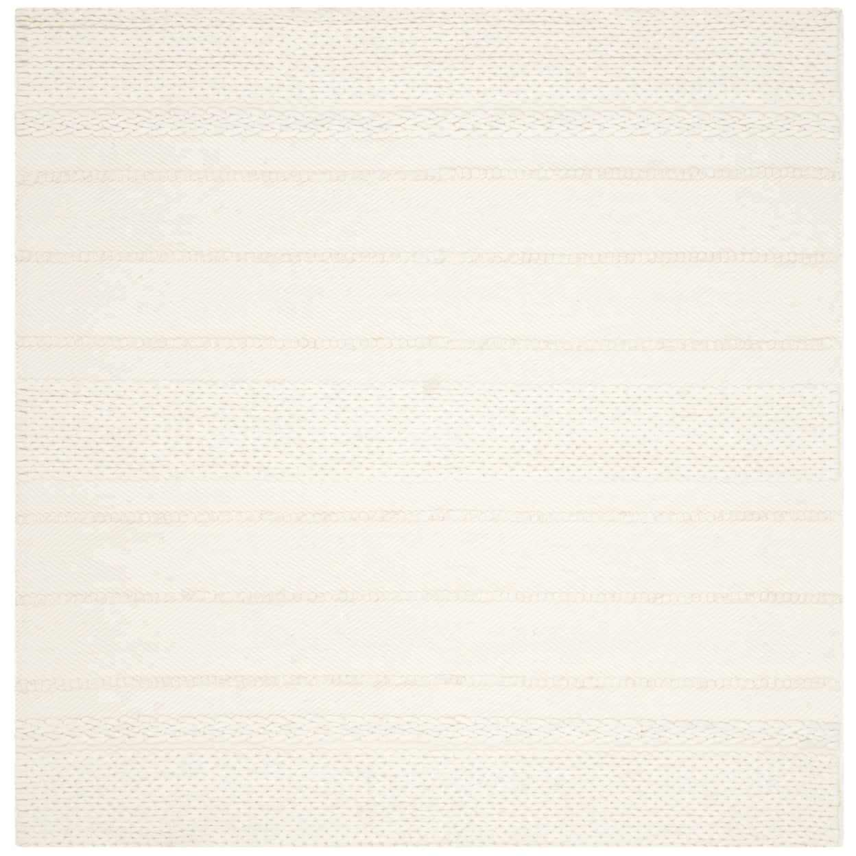 SAFAVIEH Natura Avery Solid Striped Braided Wool Area Rug, Natural, 8' x 10'