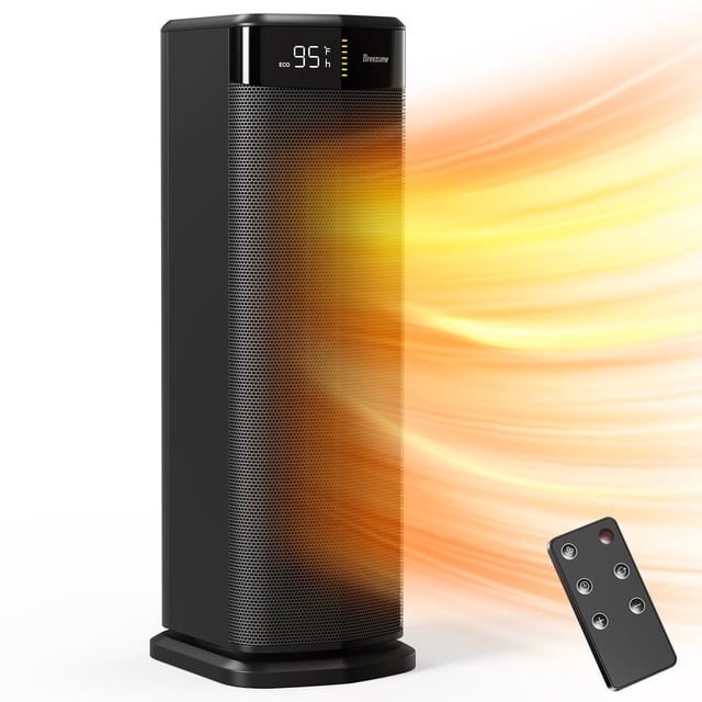 Calentador Space Heater BREEZOME de 1500 W de calentamiento rápido con termostato y temporizador