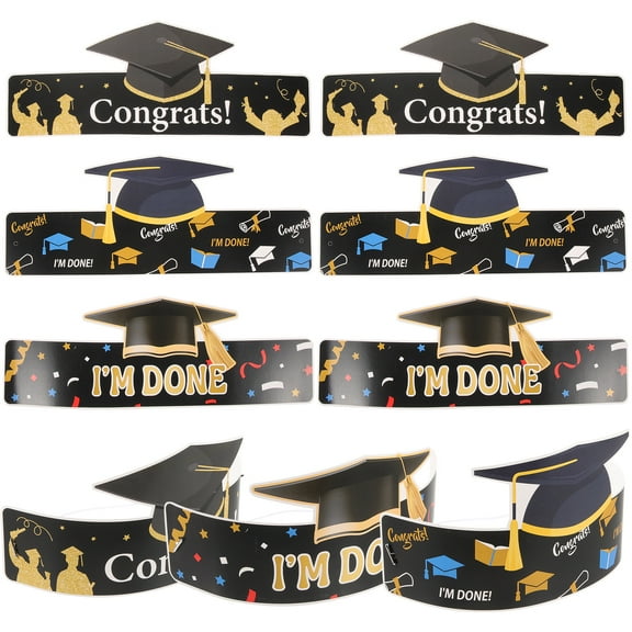 9pcs Graduation Paper Hats Decorations Party Caps for Graduation Celebration Supplies