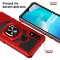 thumbnail image 5 of Compatible for AT&T Maestro 3 Case w/Tempered Glass Screen Protector [Military Grade] Ring Car Mount Kickstand Shockproof Hard Phone Case - Red, 5 of 7