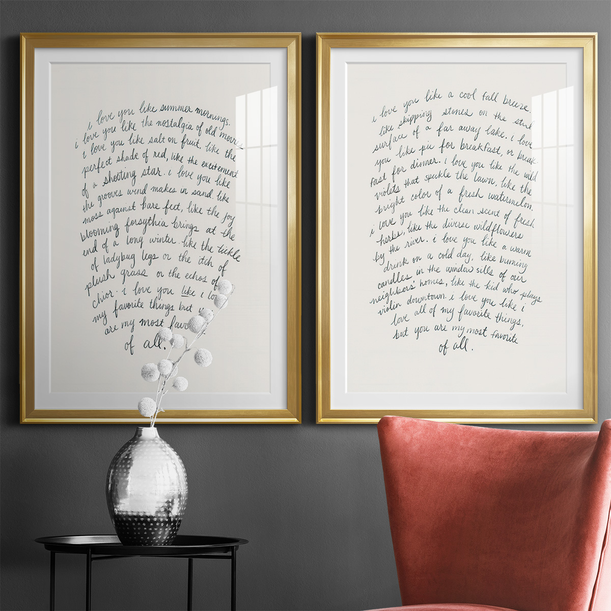Wexford Home Letter to a Lover I Premium Framed Print, 30.5" x 42.5" - Ready to Hang, Gold (Set of 2)
